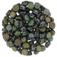 Czech 2-hole Cabochon beads 6mm Crystal Vitrail Full Matted